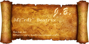 Járó Beatrix névjegykártya